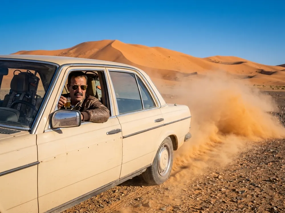 Youssef dans sa Mercedes